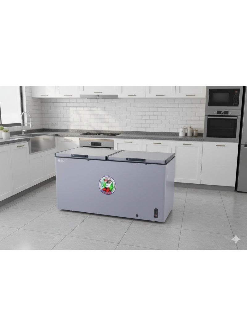 SPJ Double Door Chest Freezer 595 L – Grey, POSH-SLW595C - Image 1